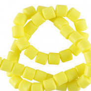 Polymer tube beads 6mm - Neon yellow